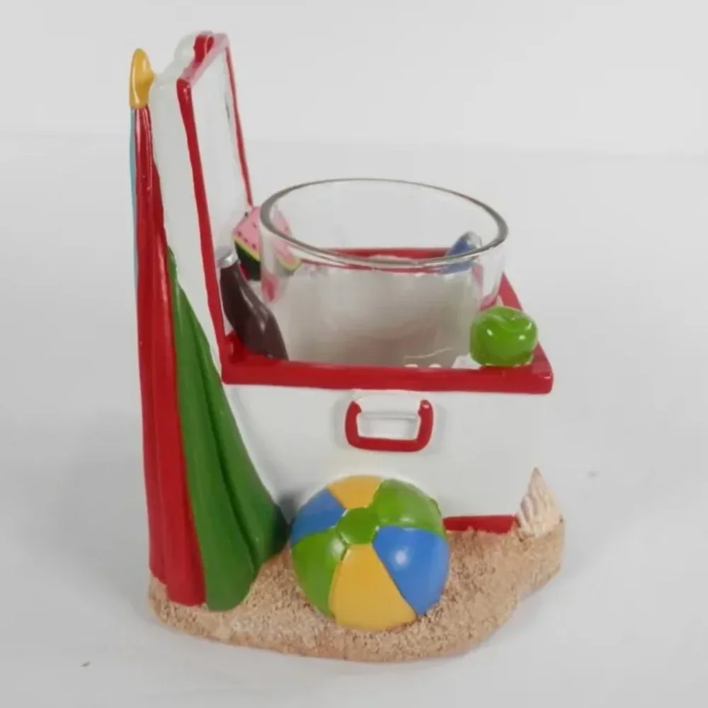 NEW IN BOX Yankee Candle Co Votive Sampler Holder Beach Cooler Sand Ball Shells